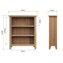 Guildford Solid Oak Small Wide Bookcase by Lavishway | Book Shelves and Cabinets-31931