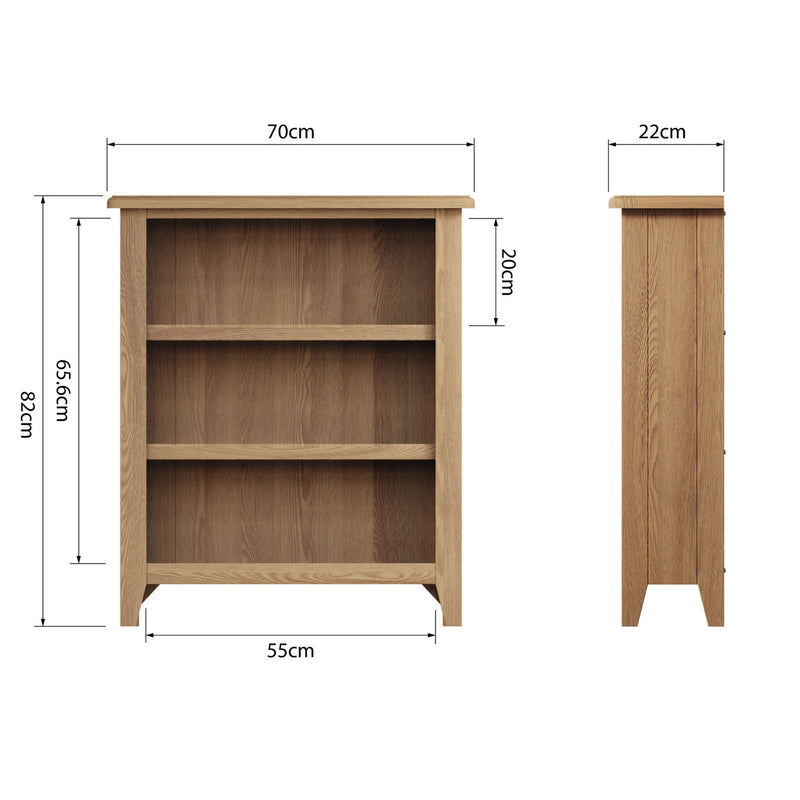 Guildford Solid Oak Small Wide Bookcase by Lavishway | Book Shelves and Cabinets-31931