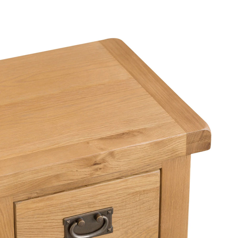 Chunky Oak 3 Drawer Large Bedside Cabinet by Lavishway | Bedside Tables-37273