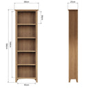 Guildford Solid Oak Large Narrow Bookcase by Lavishway | Book Shelves and Cabinets-32032