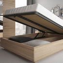 Kensington Ottoman Oak Finish King Size Bed by Lavishway | Wooden Beds-30051