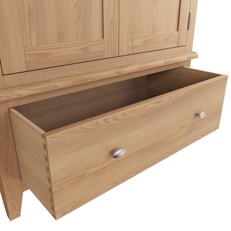 Guildford Solid Oak Gents Wardrobe by Lavishway | Wardrobe-36795