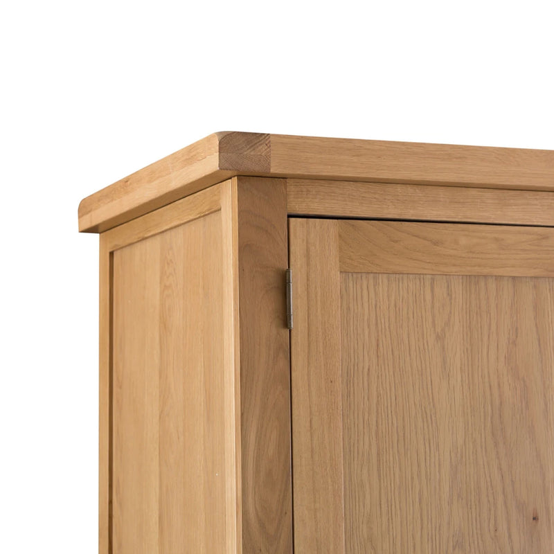 Chunky Oak 3 Doors Wardrobe With Mirror by Lavishway | Wardrobe-32612
