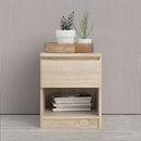 Naia Oak Finish 1 Drawer Bedside Cabinet by Lavishway | Bedside Tables-29435
