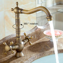 Antique Bronze Dual Cross Handle Bathroom Tap by Lavishway | Basin Faucets-48579