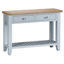 Tattershall Oak Top Grey Large Console Table by Lavishway | Hallway Console Table-33100