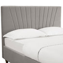 Lexie Wooden Effect Legs Velvet Double Bed by Lavishway | Velvet Bed-35622