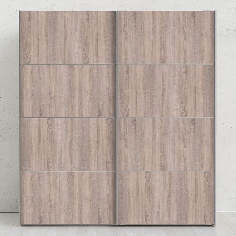Verona Truffle Oak Finish Sliding Wardrobe by Lavishway | Wardrobe-28633