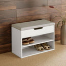 Wooden Grey Shoe Storage Cabinet With Seating by Lavishway | Shoe Cabinets-39023