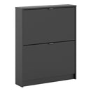Shoes Black 2 Tilting Doors Shoe Cupboard by Lavishway | Shoe Cabinets-29052