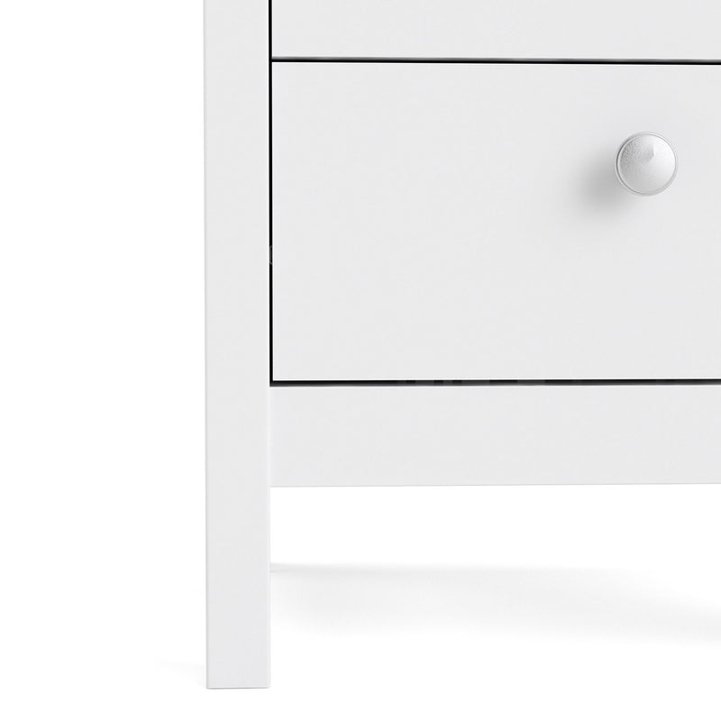 Madrid White 2 Drawers Bedside Table by Lavishway | Bedside Tables-29542