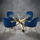Capri Round Dining Table With Gold Metal Legs by Lavishway | Dining Tables-35341