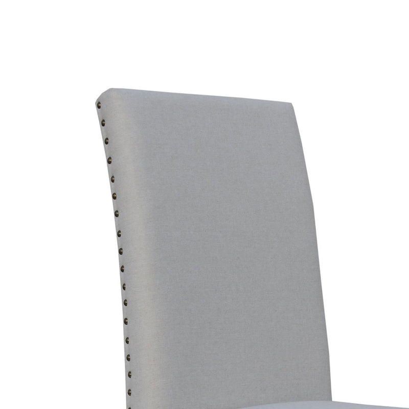 Tweed Fabric Studded Dining Chair Set of 2 by Lavishway | Dining Chairs-30978