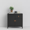 Barcelona Matt Black 2 Doors Wooden Sideboard by Lavishway | Sideboards-30288