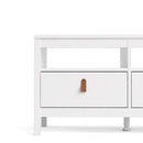 Barcelona White 3 Drawer TV Unit With Storage by Lavishway | TV Units Cabinets-29750
