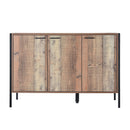 Hoxton Industrial Wooden 3 Doors Sideboard by Lavishway | Sideboards-35282
