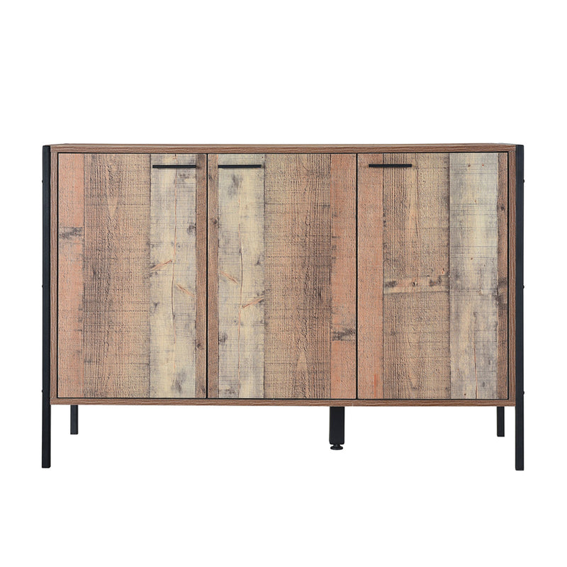Hoxton Industrial Wooden 3 Doors Sideboard by Lavishway | Sideboards-35282