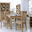 London Oak Cross Back Dining Chair Set of 2 by Lavishway | Dining Chairs-30711