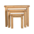 Chunky Oak Planed Smooth Nest of 3 Tables by Lavishway | Nest of Tables-32509