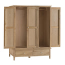 Nordic Oak Large 3 Doors Wardrobe by Lavishway | Wardrobe-32275