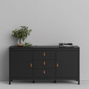 Barcelona Black 3 Drawers Wooden Sideboard by Lavishway | Sideboards-30279