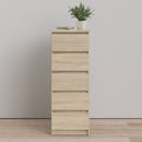 Naia Oak Finish Narrow 5 Drawers Chest by Lavishway | Chest Of Drawers-29887