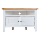 Tattershall Oak Top Corner White TV Unit by Lavishway | TV Units Cabinets-32934