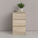 Naia Oak Finish 3 Drawers Bedside Table by Lavishway | Bedside Tables-29904