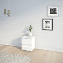 Nova White 2 Drawers Bedside Table by Lavishway | Bedside Tables-30142