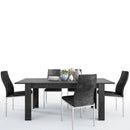 Zingaro Dining Table with 6 Black Chairs by Lavishway | Dining Table Set-42343