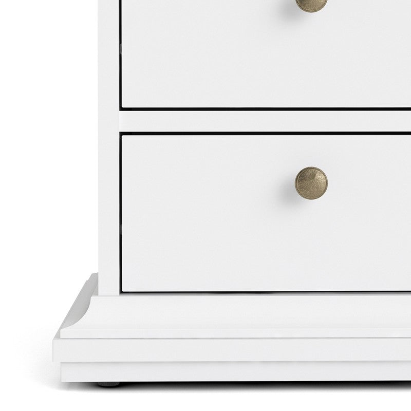 Paris White 2 Drawers Bedside Table by Lavishway | Bedside Tables-29363