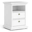 Paris White 2 Drawers Bedside Table by Lavishway | Bedside Tables-29362