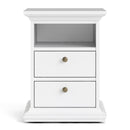 Paris White 2 Drawers Bedside Table by Lavishway | Bedside Tables-29361