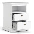 Paris White 2 Drawers Bedside Table by Lavishway | Bedside Tables-29358