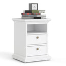 Paris White 2 Drawers Bedside Table by Lavishway | Bedside Tables-29359