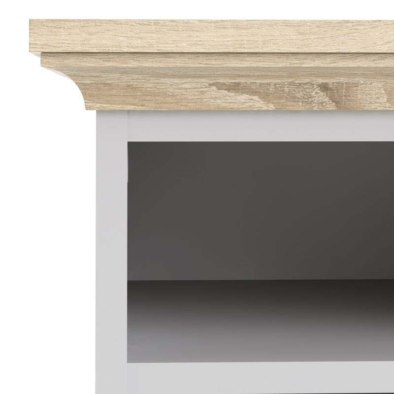 Paris Bedside 2 Drawers in White and Oak by Lavishway | Bedside Tables-42207