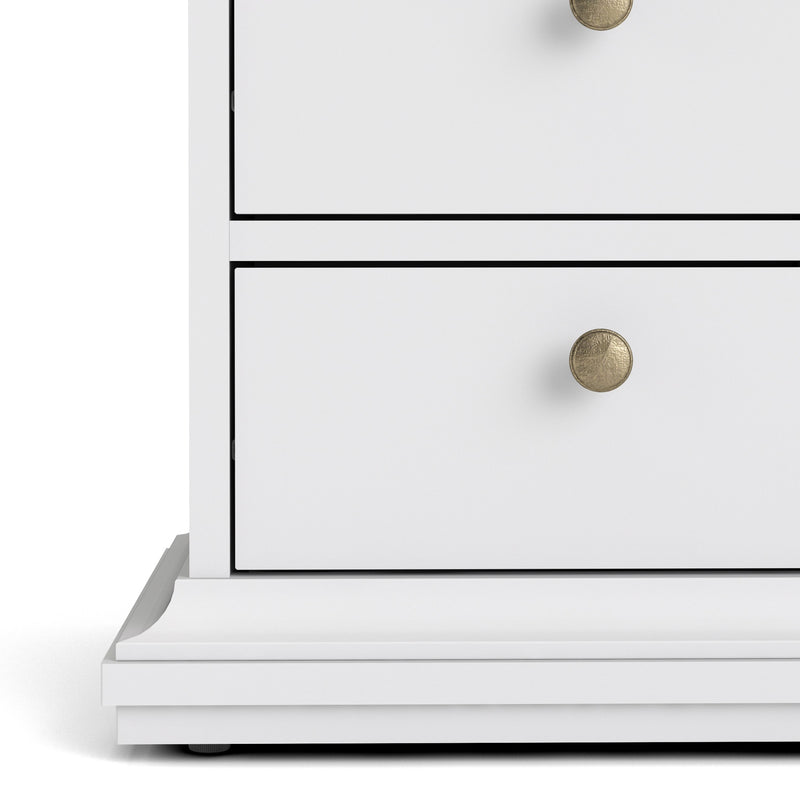 Paris Bedside 2 Drawers in White and Oak by Lavishway | Bedside Tables-42206