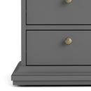 Paris Bedside 2 Drawers in Matt Grey by Lavishway | Bedside Tables-42215