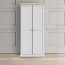Paris 2 Doors Wardrobe in White and Oak by Lavishway | Wardrobe-42115