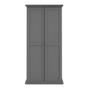 Paris 2 Doors Wardrobe in Matt Grey by Lavishway | Wardrobe-42123