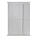 Paris 3 Doors Wardrobe in White by Lavishway | Wardrobe-42049