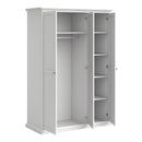 Paris 3 Doors Wardrobe in White by Lavishway | Wardrobe-42051