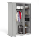 Paris 3 Doors Wardrobe in White by Lavishway | Wardrobe-42052