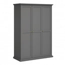 Paris 3 Doors Wardrobe in Matt Grey by Lavishway | Wardrobe-42096