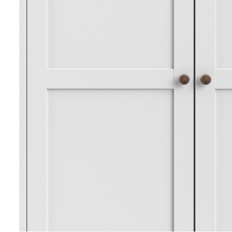 Paris 4 Doors Wardrobe in White by Lavishway | Wardrobe-42063