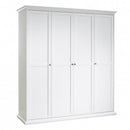 Paris 4 Doors Wardrobe in White by Lavishway | Wardrobe-42060