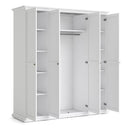 Paris 4 Doors Wardrobe in White by Lavishway | Wardrobe-42061