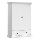 Paris 2 Doors Wardrobe in White by Lavishway | Wardrobe-42135