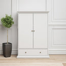 Paris 2 Doors Wardrobe in White by Lavishway | Wardrobe-42130