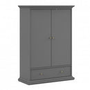 Paris 2 Doors Wardrobe in Matt Grey by Lavishway | Wardrobe-42142